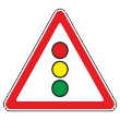 Дорожный знак 1.8 «Светофорное регулирование» (металл 0,8 мм, II типоразмер: сторона 900 мм, С/О пленка: тип А коммерческая)